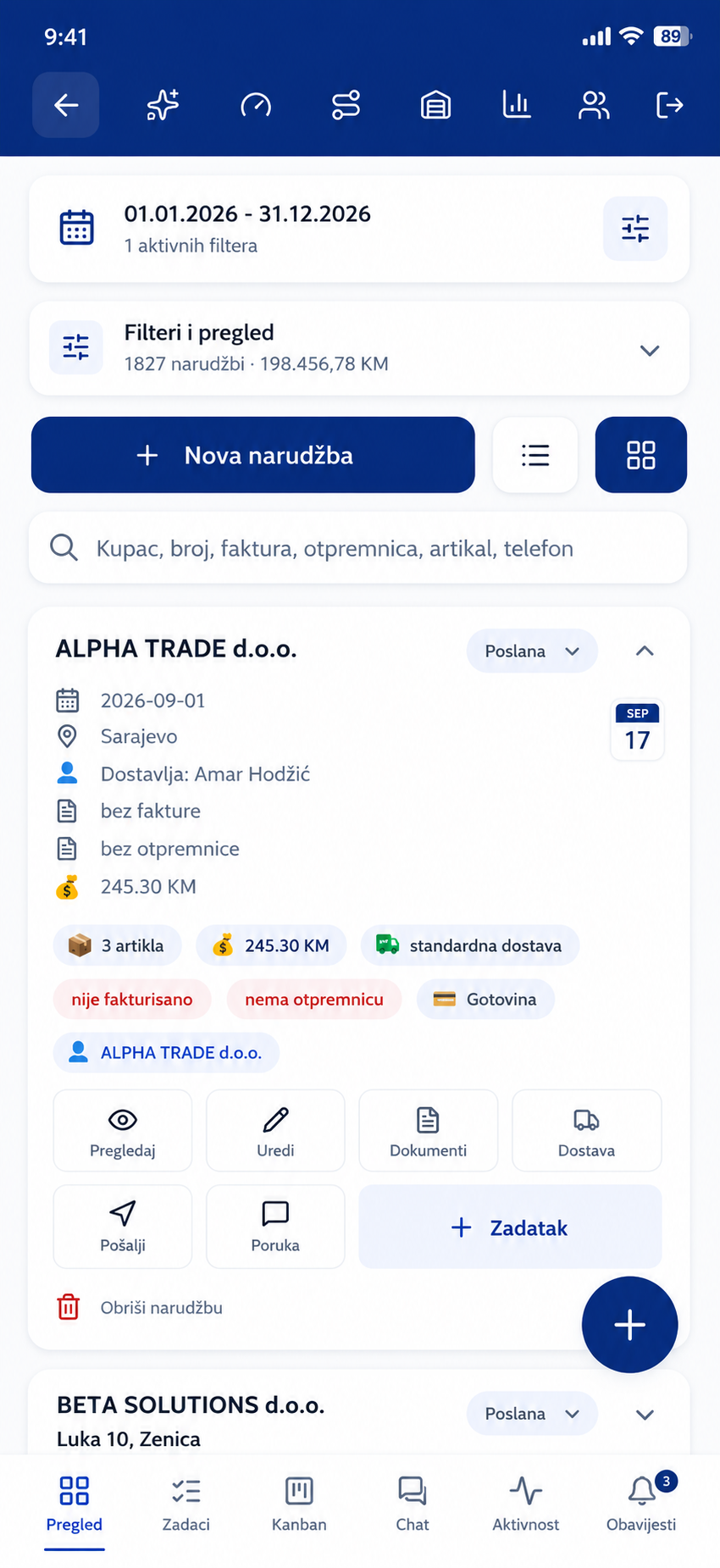 HMD PRO — Detalj narudžbe i akcije